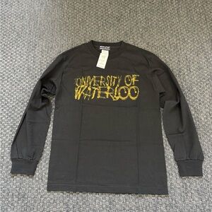 University of Waterloo Black and Yellow Graphic Tee men’s S fits slim brand new